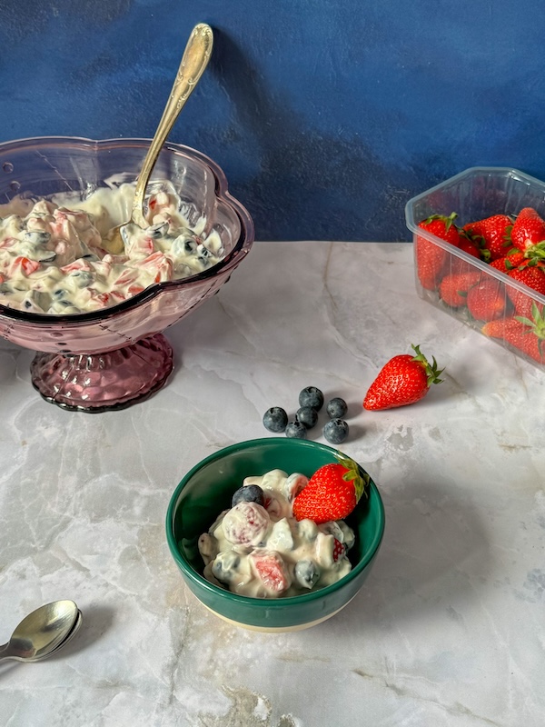 salade de fruits rouges au yaourt