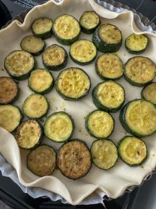 courgettes avant cuisson de la quiche