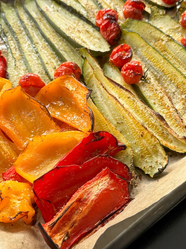 poivrons, tomates et courgettes grillées