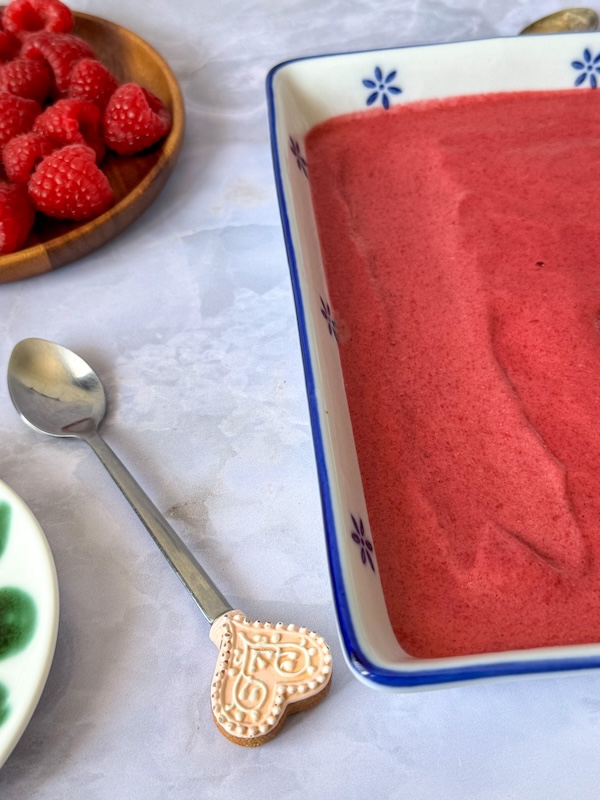 mousse de framboises