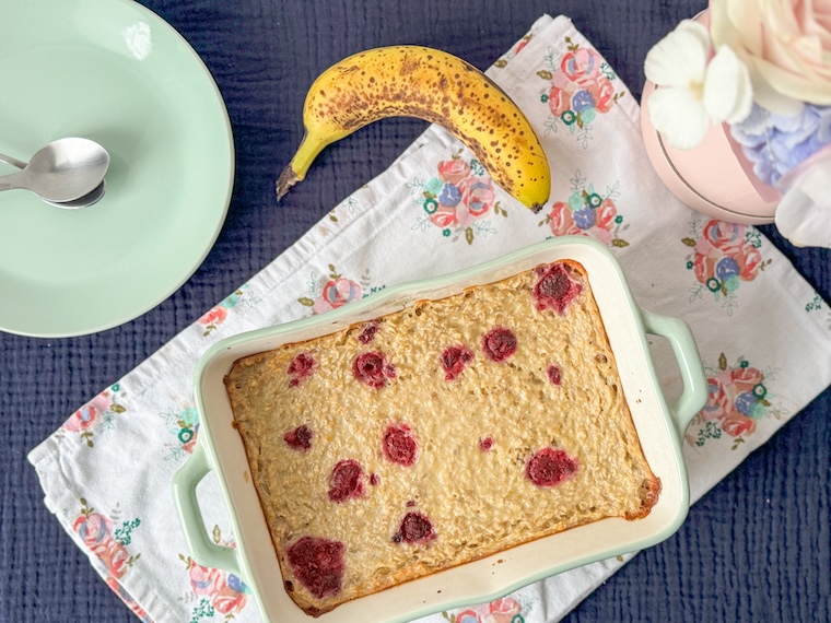 porridge à la banane cuit au four