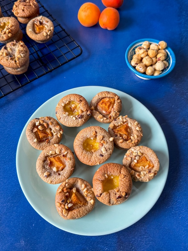 gâteaux sans gluten à la noisette et à l'abricot