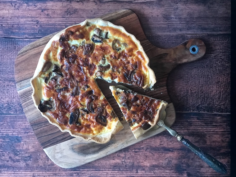 quiche aux champignons de Paris et au parmesan