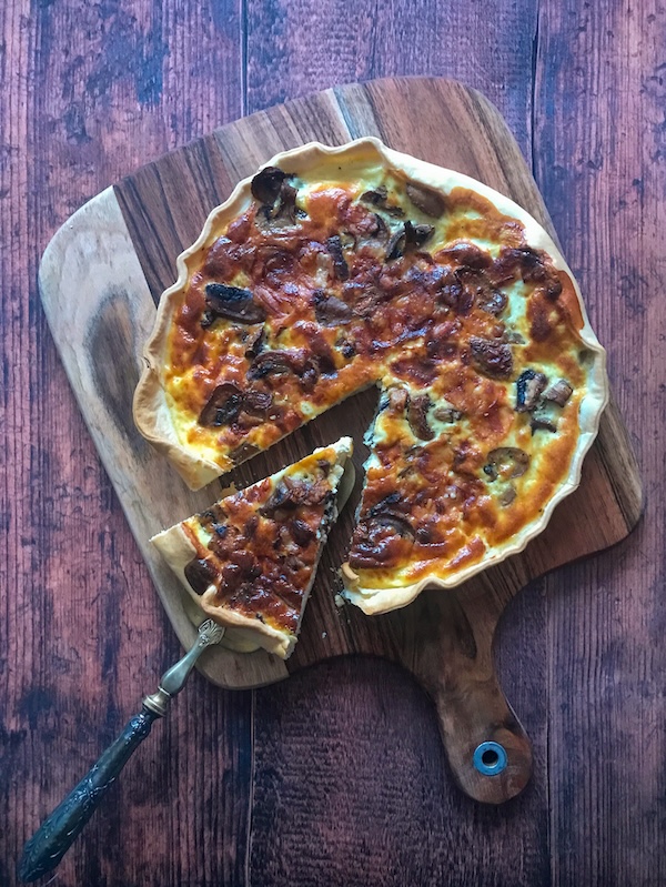 quiche aux champignons de Paris et au parmesan