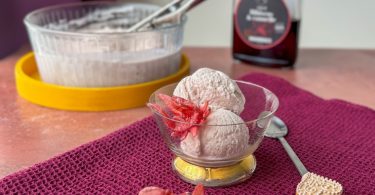 glace au yaourt et à l'hibiscus