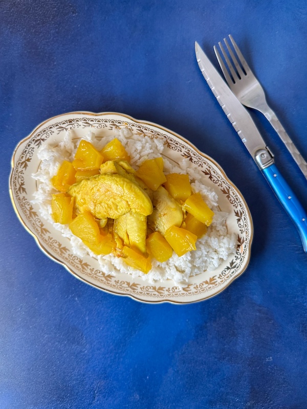 dinde à l'ananas et au curry