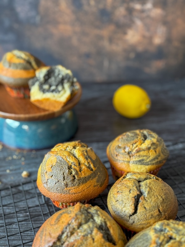 muffins au citron et sésame noir