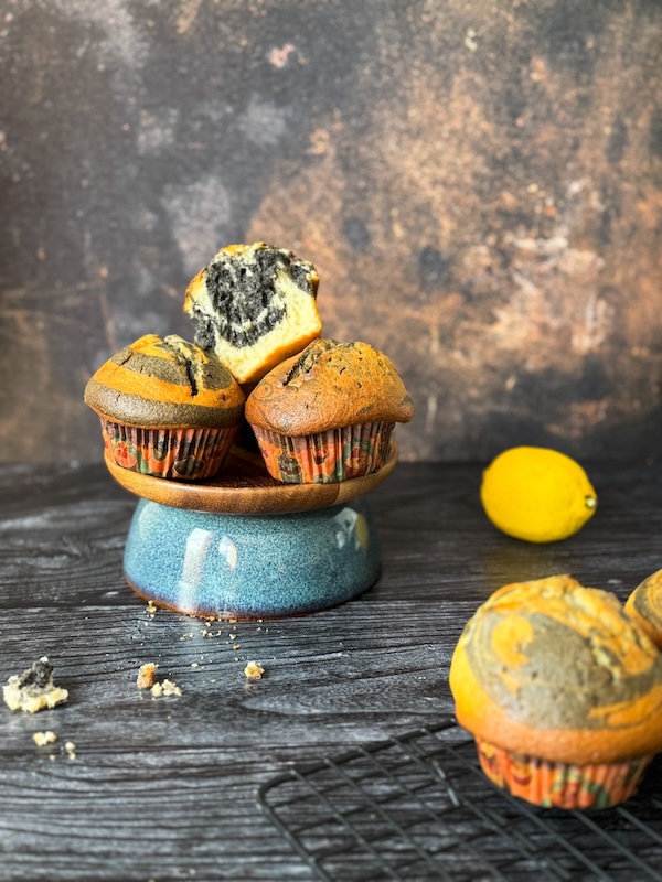 muffins au citron et sésame noir