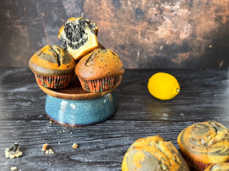 muffins au sésame noir et au citron