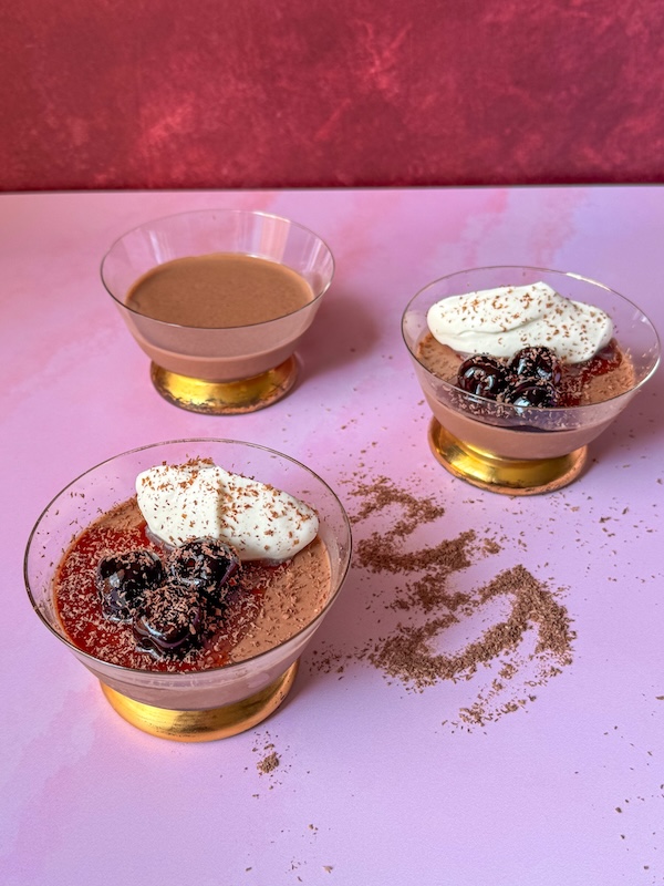 panna cotta cerise et chocolat